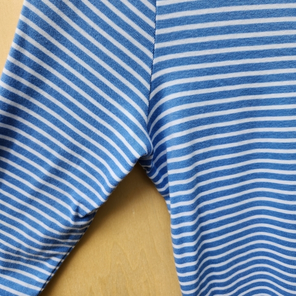 Vineyard Vines Blue Striped Boatneck 3/4 Sleeve Top - Size Medium - Picture 5 of 8